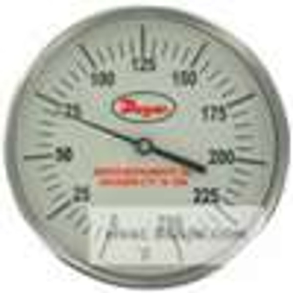 Dwyer Instruments GBTB560121, Glow-in-the-dark bimetal thermometer, range 50 to 400, 6" stem