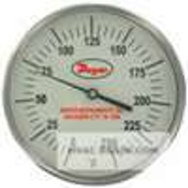 Dwyer Instruments GBTB560161, Glow-in-the-dark bimetal thermometer, range 0 to 500, 6" stem