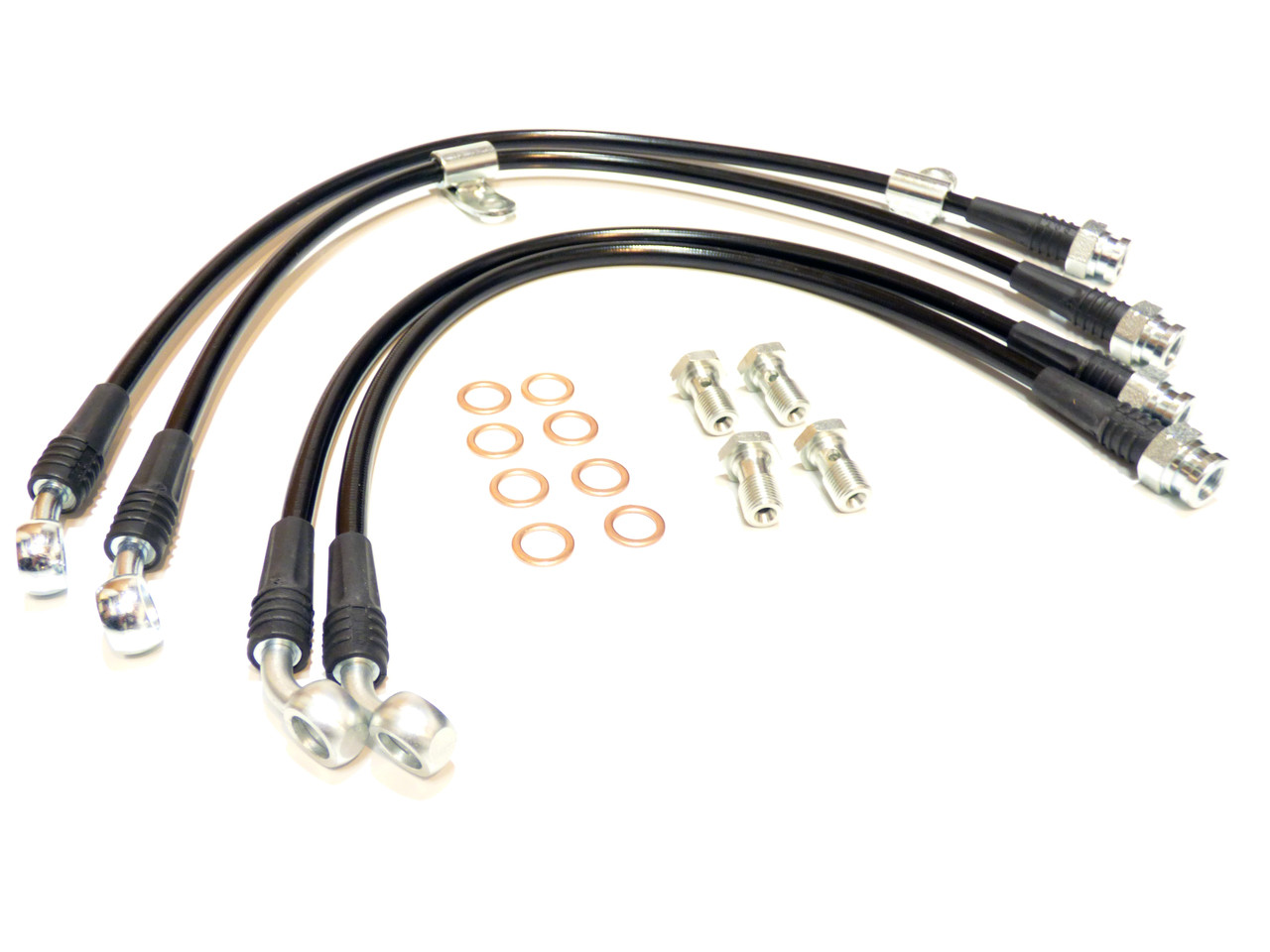 Enthuspec Performance FRONT + REAR (KIT) Stainless Steel Braided Brake  Lines for 2010-16 Genesis Coupe