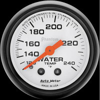 Auto Meter 4337 Ultra-Lite Electric Water Temperature Gauge, Silver