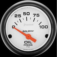 Auto Meter Phantom - Oil Pressure Gauge: 0-100 PSI Electrical Auto Meter Phantom - Oil Pressure Gauge: 0-100 PSI Electrical