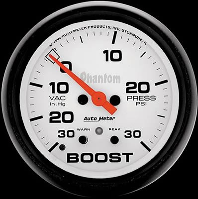 Auto Meter Phantom - Boost Gauge 67mm: 30in. Hg/30 PSI