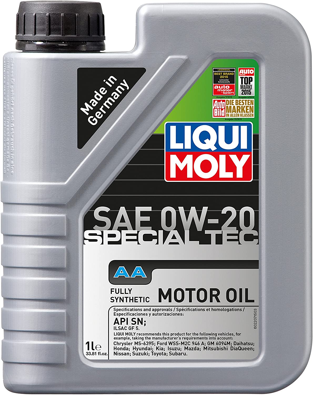 LIQUI MOLY Special Tec AA SAE 0W-20 | 5 L | Synthesis technology motor oil  | SKU: 2208