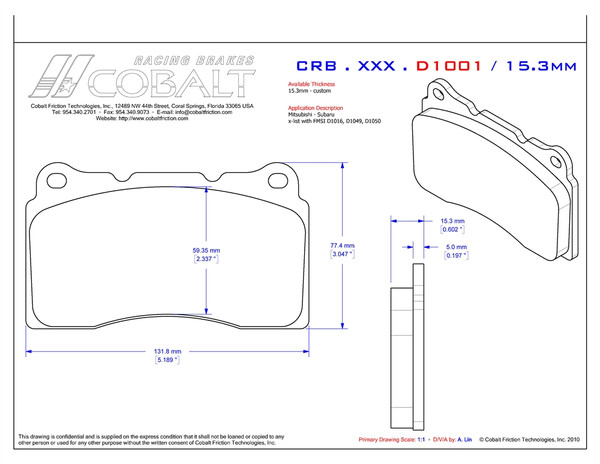 Cobalt Racing Brakes - High Performance Brake Pad Technology