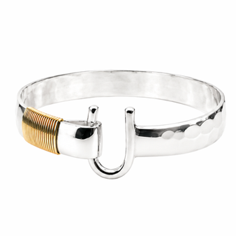 St. Croix Hook Bracelet, Silver & 14K Gold, 8mm 