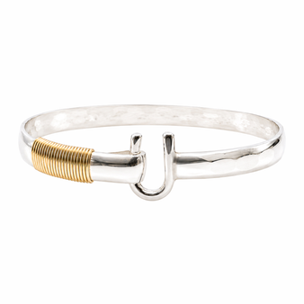 St. Croix Hook Bracelet, Silver & 14K Gold, 5mm