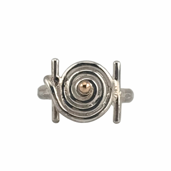 Hurricane Hugo Ring, Silver & 14K Gold