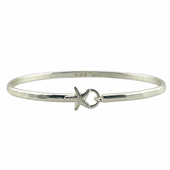 Tiny Starfish Bracelet, Silver 3mm 