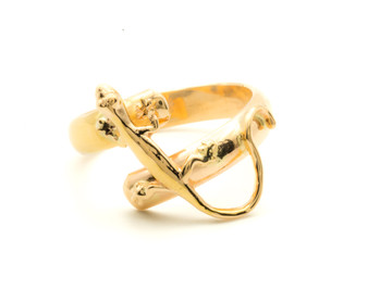 Lizard Ring, 14k