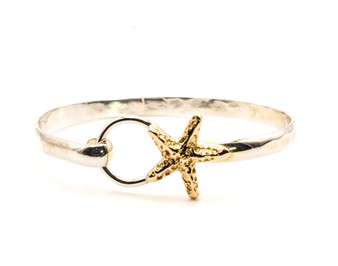 Starfish Bracelet, Sliver & 14k, 5mm