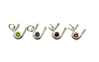 St.Croix Hook Birthstone Charms, Silver 