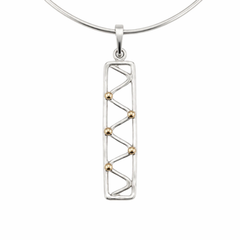 Pueblo Pendant, Silver & 14K