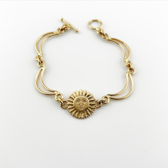 Sun Bracelet, 14K Gold, Size 6.5