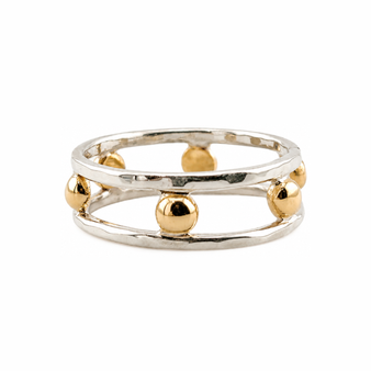 Polka Dot Ring, Silver & 14K