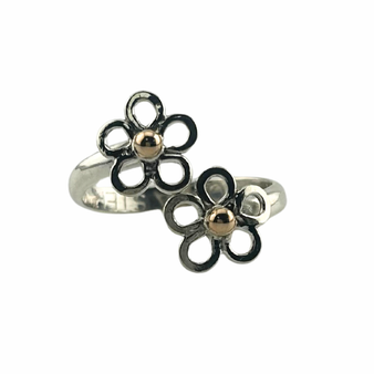 Daisy Ring, Silver & 14K Gold