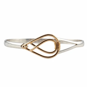 Flame Bracelet, Silver & 14K Symbol, 5mm 