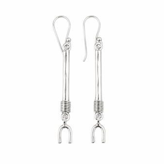Dangle Hook Earrings, 3mm Silver, Large 
