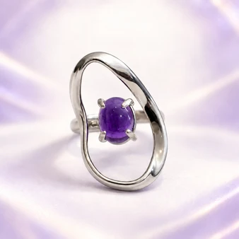 Galaxy Royal Violet Ring, Silver