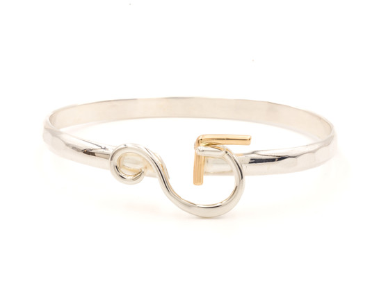 Hurricane George Bracelet, Silver & 14K Gold, 5mm
