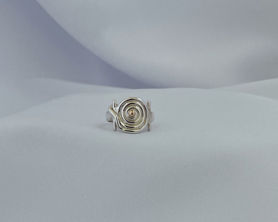 Hurricane Hugo Ring, Silver & 14K Gold