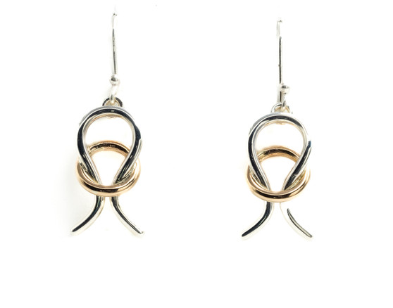 Avalon Earrings, Silver & 14K Gold 