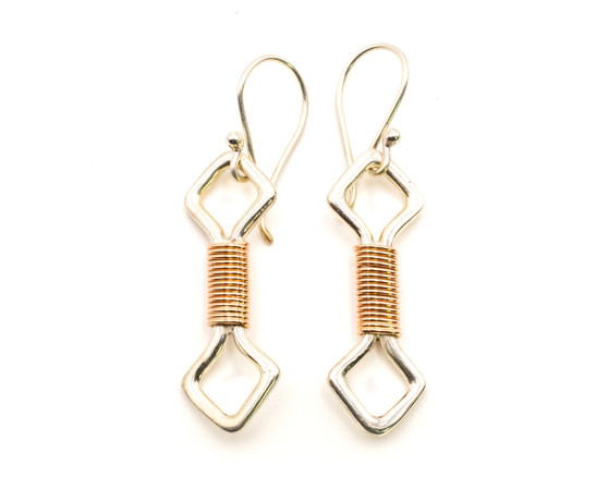 Balance Earrings, Silver & 14K Gold - French Wire