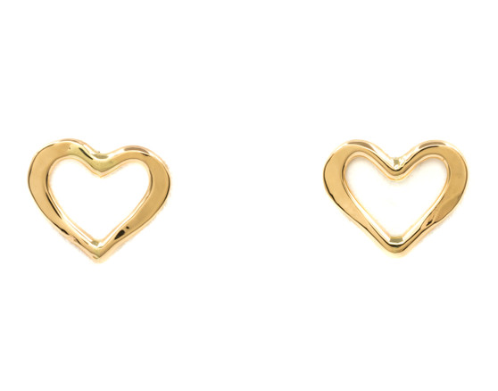 Open Heart Earrings, 14k, Post