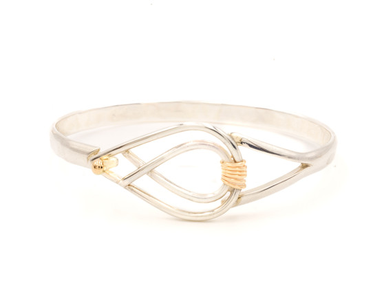Flame Bracelet, Silver & 14k, 5mm 