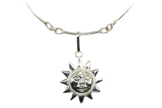 Papa Sun Pendant, Silver