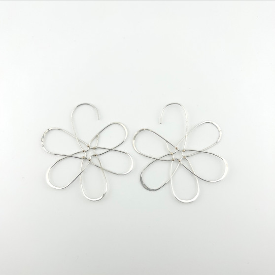 Flower Power Earrings, Silver & 14K Gold