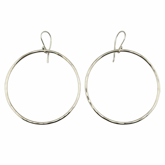 Bangle Hoop Earrings. Silver