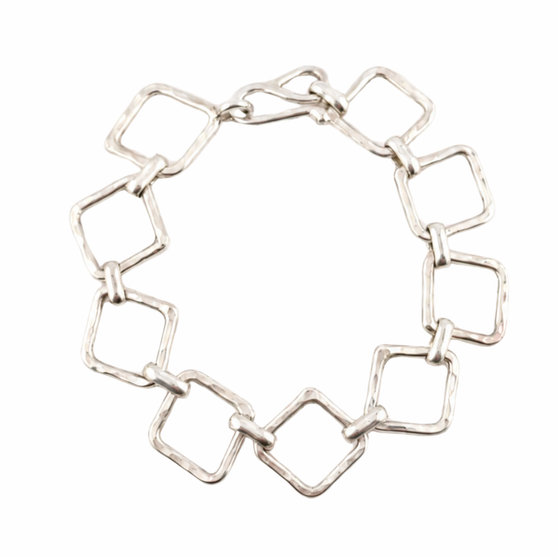 Diamond Shape Bracelet, Silver 