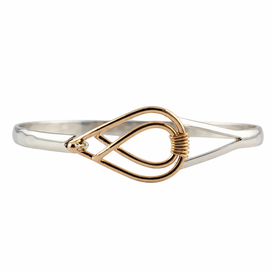 Flame Bracelet, Silver & 14K Symbol, 5mm 