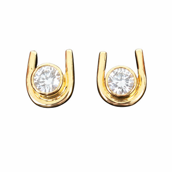 Hook Earring, 14K + Diamond