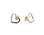 Heart Earrings, Silver ,  14K Gold Posts & backs