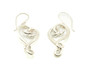 Twisted Heart Earrings, Silver  - French Wire