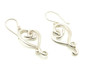 Twisted Heart Earrings, Silver  - French Wire