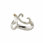 Tendril Ring, Silver & 14K Balls.
