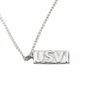 USVI Dog Tag With Rolo Chain, Silver