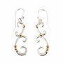 Tendril Earrings, Silver, French Wire