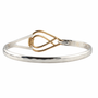Flame Bracelet, Silver & 14K Symbol, 5mm 