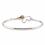 Lily Bracelet Silver, 14K Gold Lily & Balls,  3mm