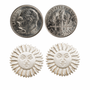 Ra-Sun Earrings, Silver, 14k Post