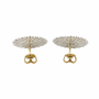 Ra-Sun Earrings, Silver, 14k Post