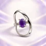 Galaxy Royal Violet Ring, Silver