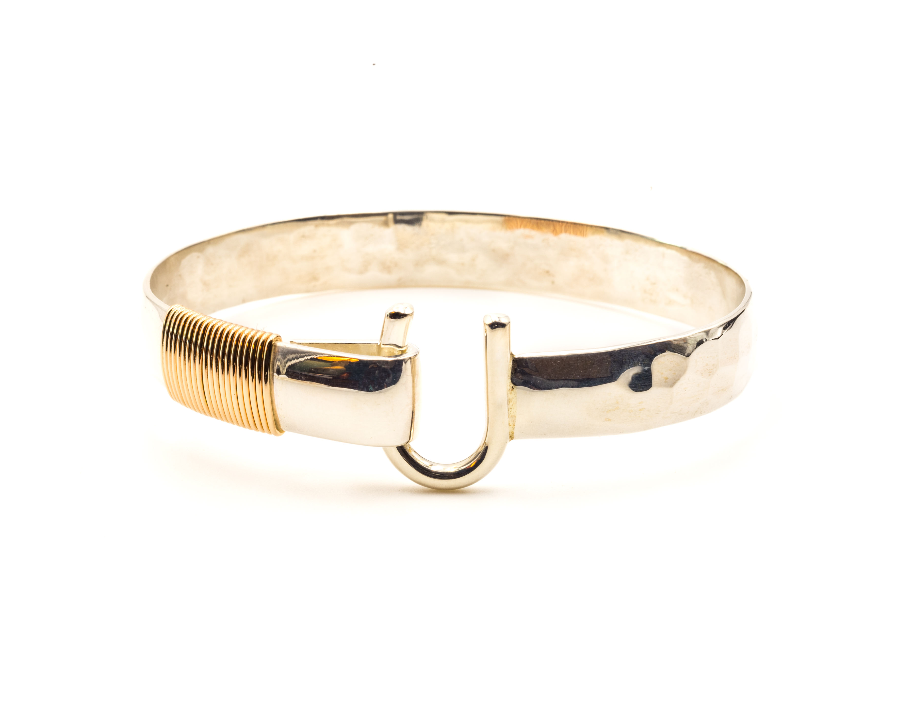 St. Croix Hook Bracelet, Silver & 14K Gold, 8mm - Sonya Ltd