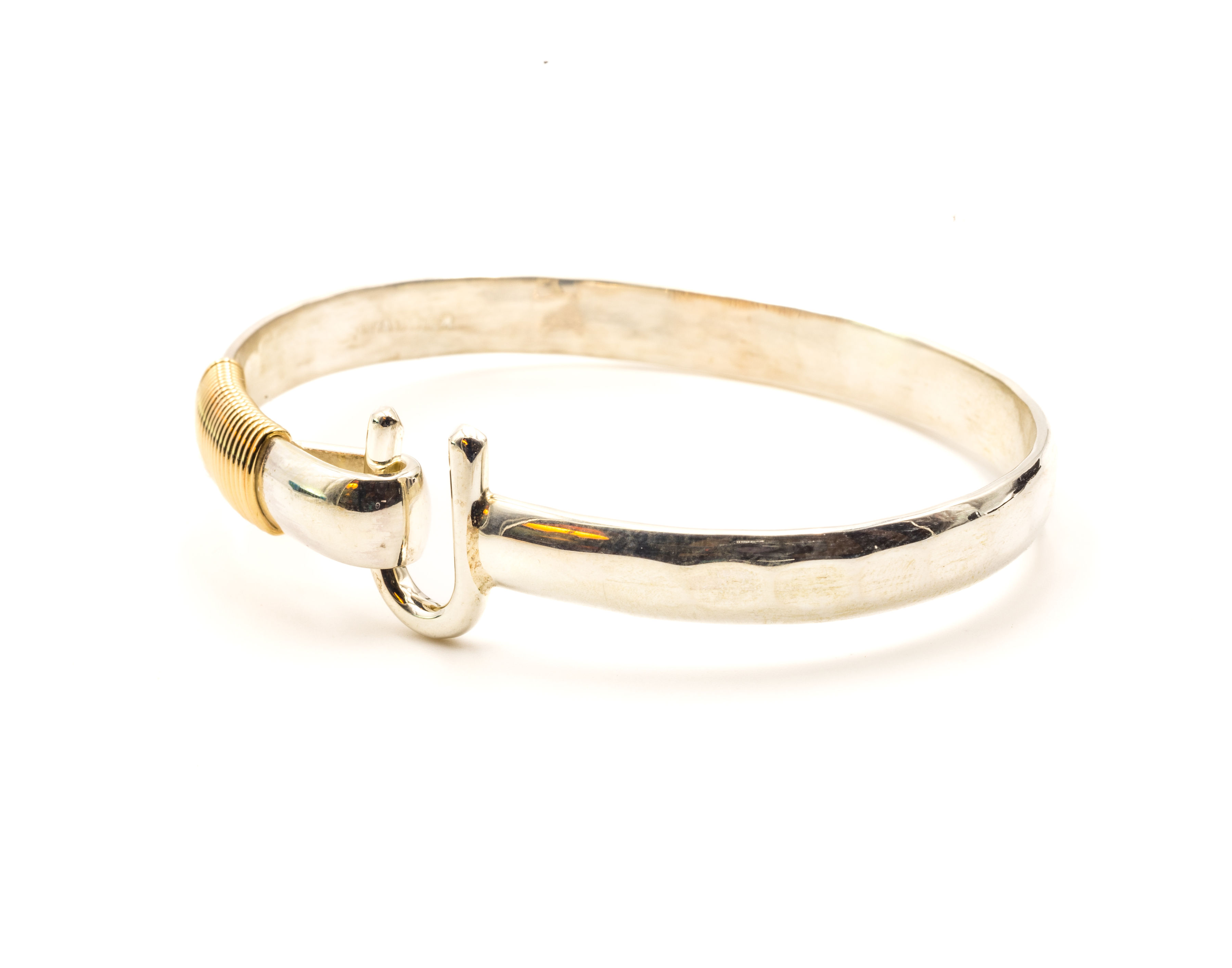 St. Croix Hook Bracelet, Silver & 14K Gold, 5mm