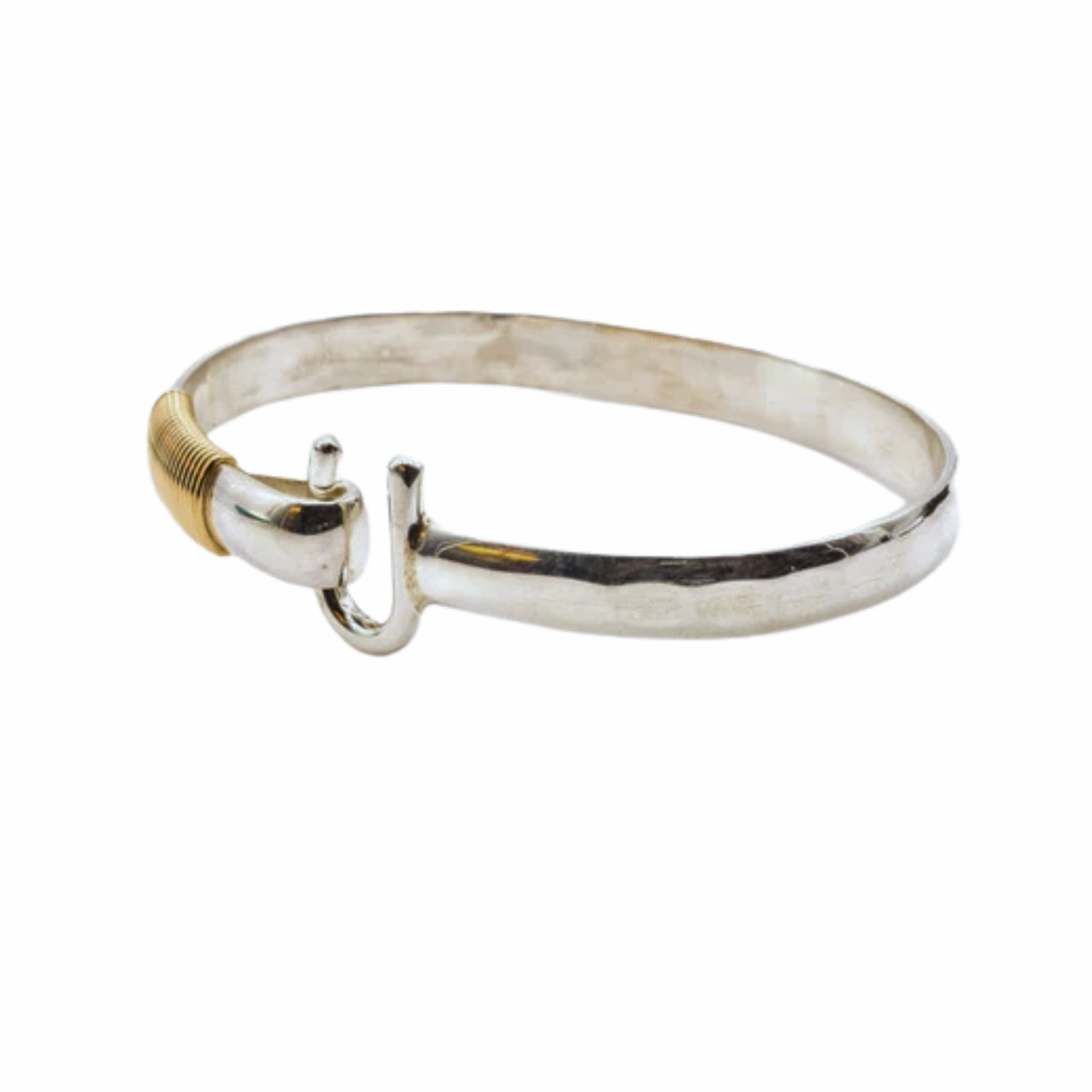 St. Croix Hook Bracelet, Silver & 14K Gold, 5mm - Sonya Ltd