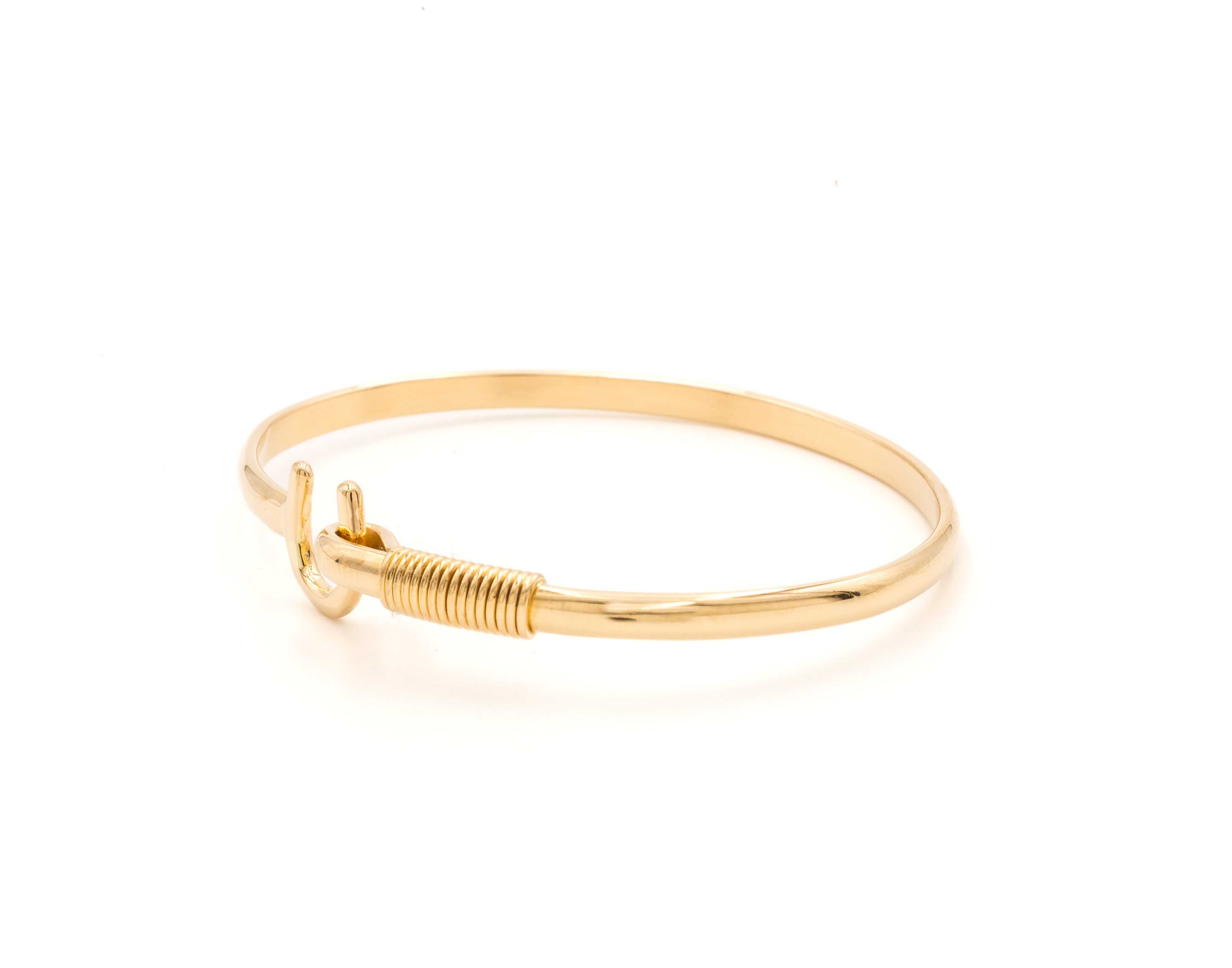 14K Gold Hook Bracelet, St Croix Hook Bracelet, Two Tone Gold Bangle,  Stacking Bracelet, Layering Bracket, Gift for Her, 3ULLHYNV