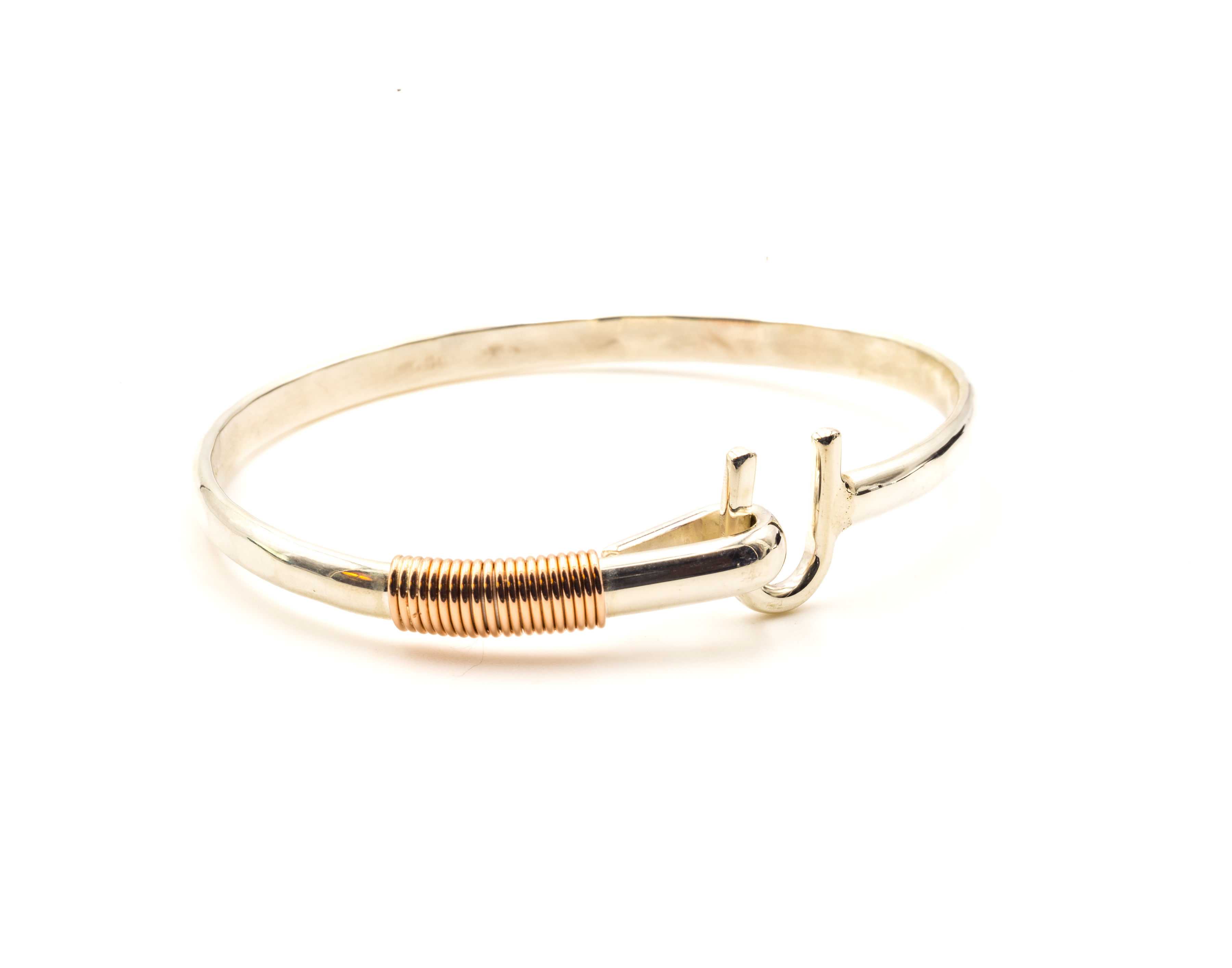 St. Croix Hook Bracelet, Youth Silver & 14K Gold, 3mm - Sonya Ltd